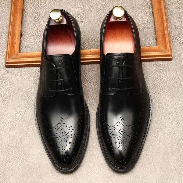 New Classic Man Wedding Banquet Shoes Genuine Leather Formal Dress Oxfords High Quality Lace Up Mens Black Brown Party Shoe, Wine red
New Classic Man Wedding Banquet Shoes Genuine Leather Formal Dress Oxfords High Quality Lace Up Mens Black Brown Party Shoe, Wine red