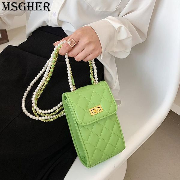 evening bags pearl shoulder strap mobile phone bag 2021summer green small cross-body with versatile chain texture leather lattice
evening bags pearl shoulder strap mobile phone bag 2021summer green small cross-body with versatile chain texture leather lattice