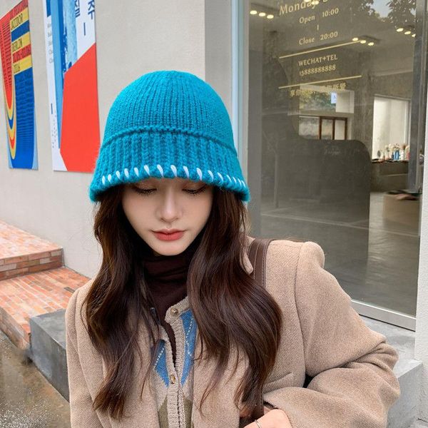 wide brim hats 2021 fall and winter embroidery warm knitting bucket for woman green red black khaki caps fishing, Blue;gray
wide brim hats 2021 fall and winter embroidery warm knitting bucket for woman green red black khaki caps fishing, Blue;gray
