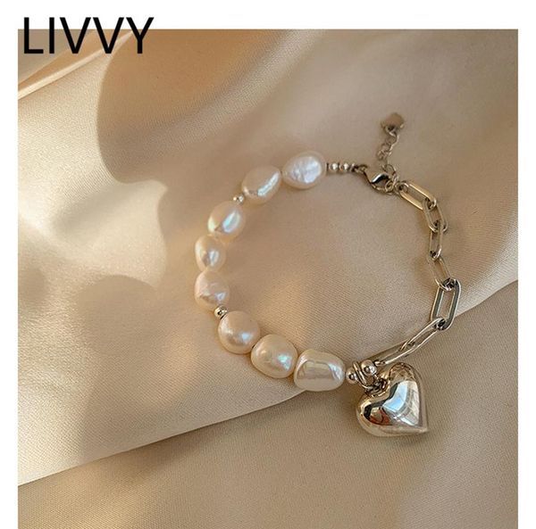 beaded, strands livvy silver color pearl oval chain splicing bracelet female love heart fashion retro temperament jewelry gifts wholesale, Black
beaded, strands livvy silver color pearl oval chain splicing bracelet female love heart fashion retro temperament jewelry gifts wholesale, Black