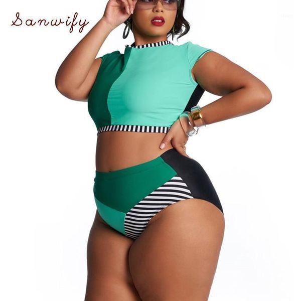 women's swimwear 2021 short sleeve women large size swimsuit plus xl-4xl high neck bathing suit bikinis set big waisted, White;black
women's swimwear 2021 short sleeve women large size swimsuit plus xl-4xl high neck bathing suit bikinis set big waisted, White;black
