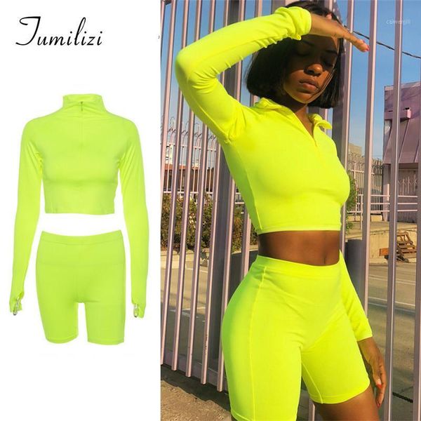 two piece yoga set fluorescent green running shorts suit turtleneck long sleeve bodycon sport casual femme tracksuit1, White;red
two piece yoga set fluorescent green running shorts suit turtleneck long sleeve bodycon sport casual femme tracksuit1, White;red
