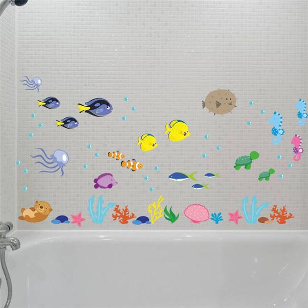 wall stickers sealife fishes for bathroom decorations cartoon mural art diy home decals under water scenery poster kids posters
wall stickers sealife fishes for bathroom decorations cartoon mural art diy home decals under water scenery poster kids posters