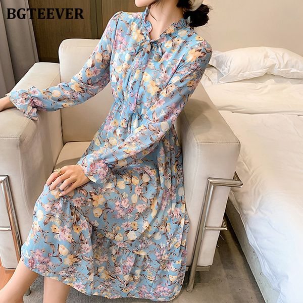 dresses spring bow neck lace-up chiffon women elastic waist elegant floral print female a-line dress ladies midi vestidos 7v6d, Black;gray
dresses spring bow neck lace-up chiffon women elastic waist elegant floral print female a-line dress ladies midi vestidos 7v6d, Black;gray
