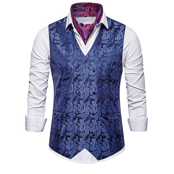 men's vests mens business wedding paisley suit fashion double breasted floral jacquard waistcoat men colete social masculina 2m5c, Black;white
men's vests mens business wedding paisley suit fashion double breasted floral jacquard waistcoat men colete social masculina 2m5c, Black;white