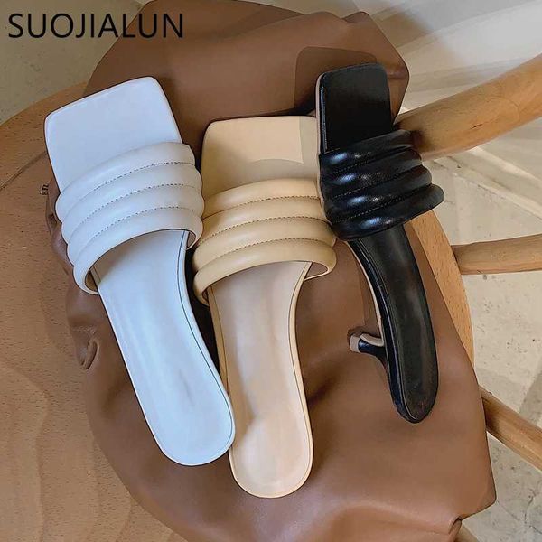 suojialun women brand slippers outdoor summer lades thin low heel square toe slides casual beach open toe flip flo 210630, Black
suojialun women brand slippers outdoor summer lades thin low heel square toe slides casual beach open toe flip flo 210630, Black
