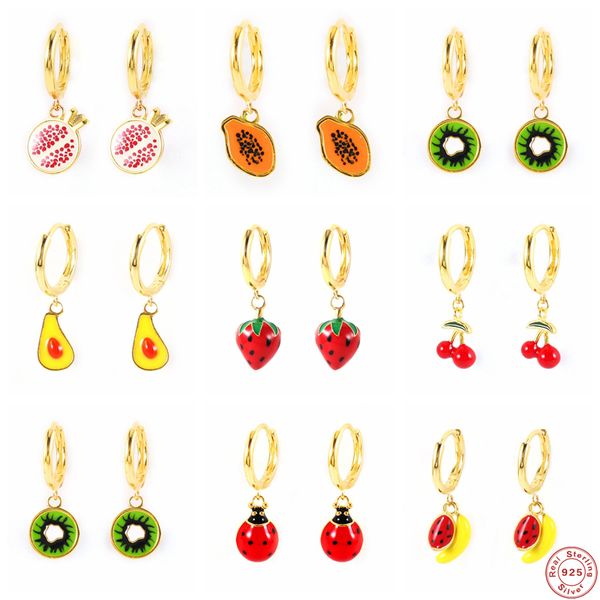 aide 925 sterling silver colored enamel fruit pendant dangle earrings summer collection strawberry avocado cherry charm earrings, Golden
aide 925 sterling silver colored enamel fruit pendant dangle earrings summer collection strawberry avocado cherry charm earrings, Golden