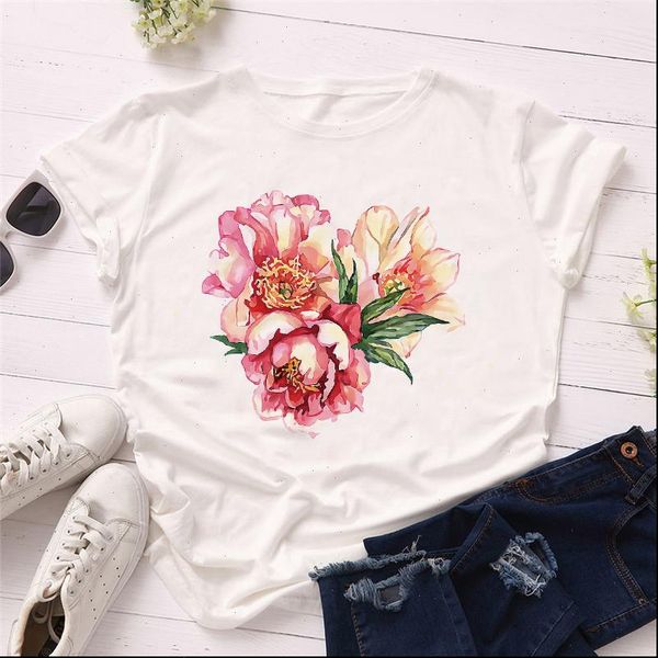 women t shirt summer short sleeve peony vogue fashion lady shirts ladies womens graphic female tee, White
women t shirt summer short sleeve peony vogue fashion lady shirts ladies womens graphic female tee, White