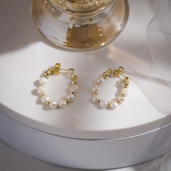 hoop & huggie 2021 trendy baroque style imitation pearl beaded earrings temperament fashion women's jewelry accessories, Golden;silver
hoop & huggie 2021 trendy baroque style imitation pearl beaded earrings temperament fashion women's jewelry accessories, Golden;silver