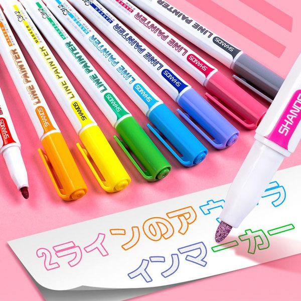 highlighters 4 colors metallic glitter colorful color outline marker kawaii art double line pen for school drawing highlighter, Black;red
highlighters 4 colors metallic glitter colorful color outline marker kawaii art double line pen for school drawing highlighter, Black;red