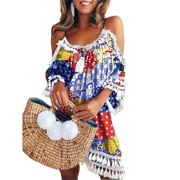 2021 summer suspender skirt fringe print dress casual mini skirt bohemian beach skirt, Black;red
2021 summer suspender skirt fringe print dress casual mini skirt bohemian beach skirt, Black;red