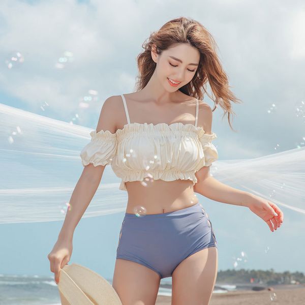 swimsuit swimsuit women's super fairy small fragrance conservative triangle high waist split big chest bikini two piece suit, White;black
swimsuit swimsuit women's super fairy small fragrance conservative triangle high waist split big chest bikini two piece suit, White;black