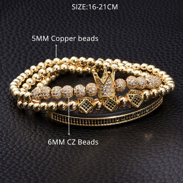 3pcs/set luxury jewelry new zircon hip hop gold crown elastic bracelet men cubic micro pave cz charm pulseirabracelets, Golden;silver
3pcs/set luxury jewelry new zircon hip hop gold crown elastic bracelet men cubic micro pave cz charm pulseirabracelets, Golden;silver