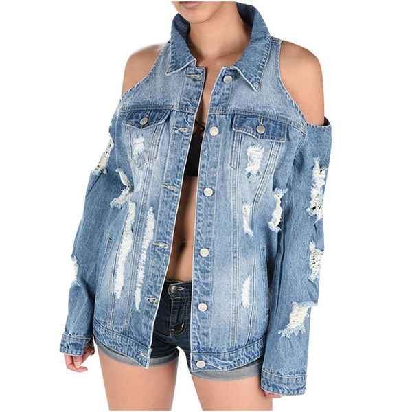 women's jackets women gothic off shoulder jeans coats autumn ripped hollow out denim jacket 2021 vintage long sleeve loose female outwe, Black;brown
women's jackets women gothic off shoulder jeans coats autumn ripped hollow out denim jacket 2021 vintage long sleeve loose female outwe, Black;brown