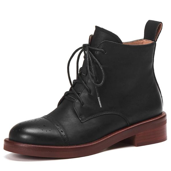 boots women's genuine leather lace-up flats ankle round toe gradient color retro carving punk short booties casual shoes, Black
boots women's genuine leather lace-up flats ankle round toe gradient color retro carving punk short booties casual shoes, Black