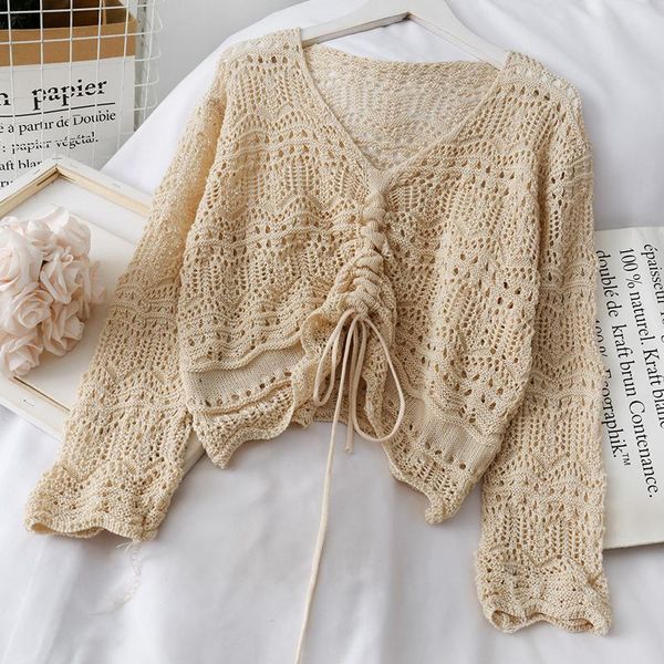 women's t-shirt 2021 beach clothes hollow out crochet spring summer knitted pullover t shirt women long sleeve drawstring, White
women's t-shirt 2021 beach clothes hollow out crochet spring summer knitted pullover t shirt women long sleeve drawstring, White