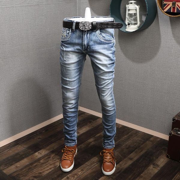 italian vintage fashion men jeans retro light blue elastic slim fit ripped streetwear designer cotton denim pants men's
italian vintage fashion men jeans retro light blue elastic slim fit ripped streetwear designer cotton denim pants men's