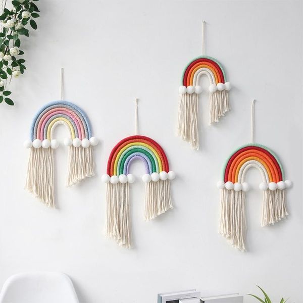 tapestries nordic handwoven rainbow wall hanging ornament boho fringe tassel macrame pendant tapestry hair bow clips s24 21 dropship 
tapestries nordic handwoven rainbow wall hanging ornament boho fringe tassel macrame pendant tapestry hair bow clips s24 21 dropship