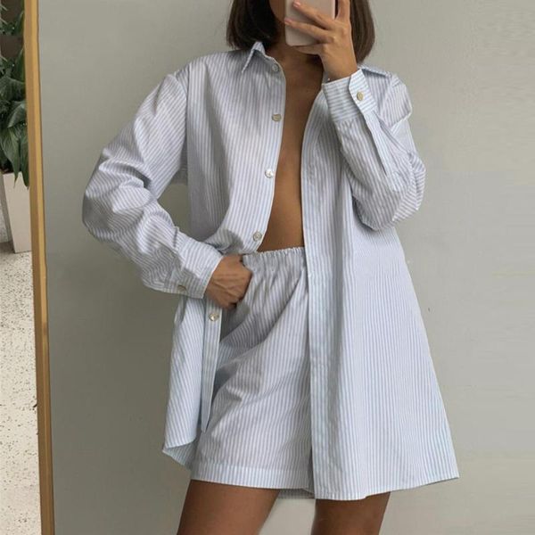 women's tracksuits tracksuit two piece suit oversized loose shirt shorts set striped long sleeve high waist 2021, Gray
women's tracksuits tracksuit two piece suit oversized loose shirt shorts set striped long sleeve high waist 2021, Gray