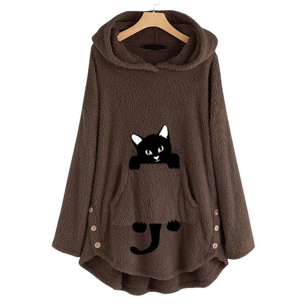 sweatshirt women fleece cat embroidery plus size warm hoodies causal button winter warm fluffy plush sweatshirts moletom, Black
sweatshirt women fleece cat embroidery plus size warm hoodies causal button winter warm fluffy plush sweatshirts moletom, Black