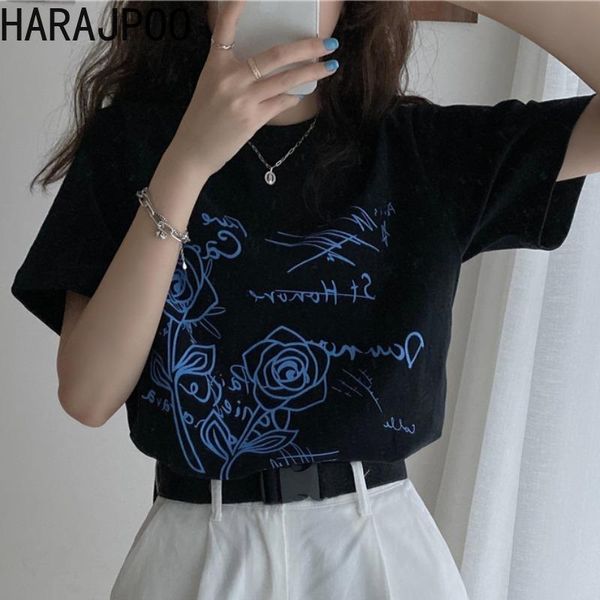 women's t-shirt harajpoo women t-shirts 2021 summer korean harajuku style ins rose print thin loose bottoming short-sleeved female pull, White
women's t-shirt harajpoo women t-shirts 2021 summer korean harajuku style ins rose print thin loose bottoming short-sleeved female pull, White