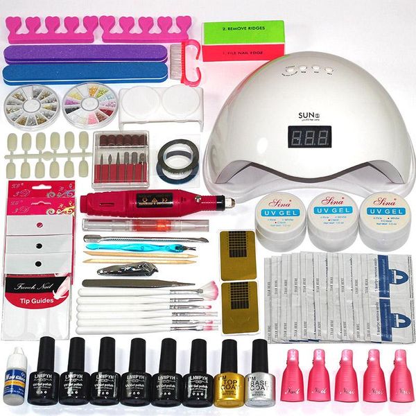 nail art kits 6 color soak off gel coat 54/48/36/6w uv lamp polish kit manicure set electric handle
nail art kits 6 color soak off gel coat 54/48/36/6w uv lamp polish kit manicure set electric handle