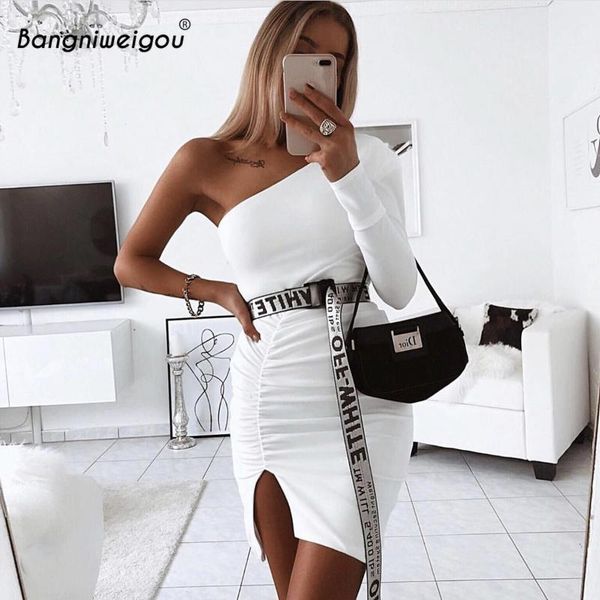 casual dresses bangniweigou one-shoulder long sleeve ruched bodycon party dress women elegant side slit mini celebrity clubwear fall, Black;gray
casual dresses bangniweigou one-shoulder long sleeve ruched bodycon party dress women elegant side slit mini celebrity clubwear fall, Black;gray