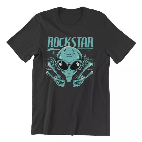 Alien Rockstar Men's Cotton T-shirt Alien Galaxy Rock & Roll DTG printed Tee, White;black
Alien Rockstar Men's Cotton T-shirt Alien Galaxy Rock & Roll DTG printed Tee, White;black