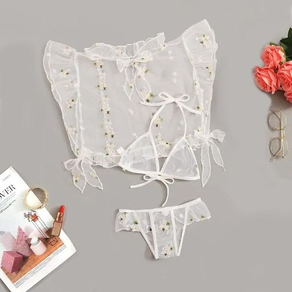 bras sets 2pcs women lingerie set mesh sheer daisy floral printing off-shoulder bra + bow knot tie-waist thong-panty underwear, Red;black 
bras sets 2pcs women lingerie set mesh sheer daisy floral printing off-shoulder bra + bow knot tie-waist thong-panty underwear, Red;black