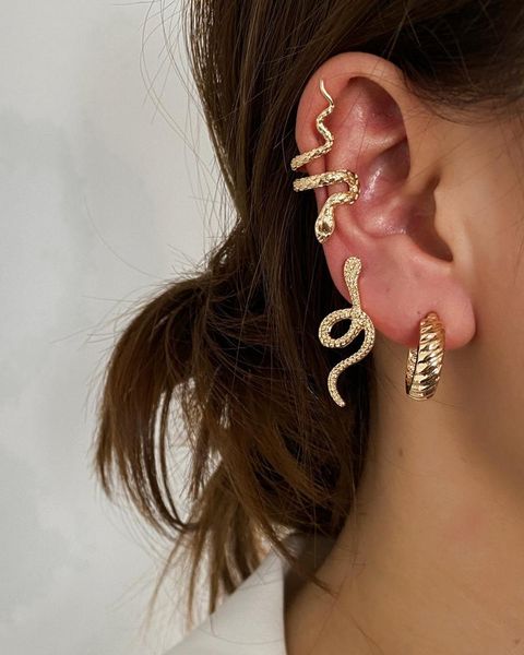 hoop & huggie fashion earrings retro snake set cold wind three piece earring ear clip rings for women, Golden;silver
hoop & huggie fashion earrings retro snake set cold wind three piece earring ear clip rings for women, Golden;silver