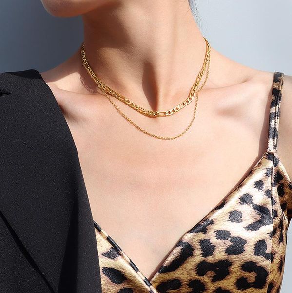chains double figaro necklace o chain stainless steel jewelry for women fashion choker girls gifts, Silver
chains double figaro necklace o chain stainless steel jewelry for women fashion choker girls gifts, Silver