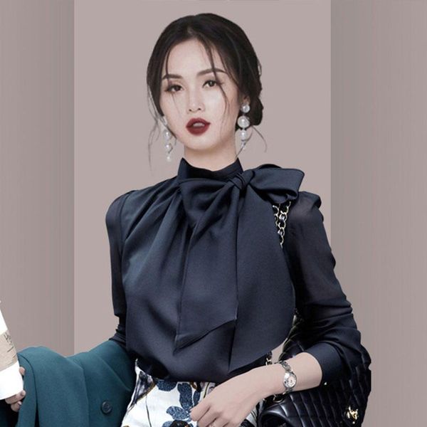 women's blouses & shirts office lady spring chiffon runway lace-up bow elegant black camicia mujer vintage long sleeve solid, White
women's blouses & shirts office lady spring chiffon runway lace-up bow elegant black camicia mujer vintage long sleeve solid, White