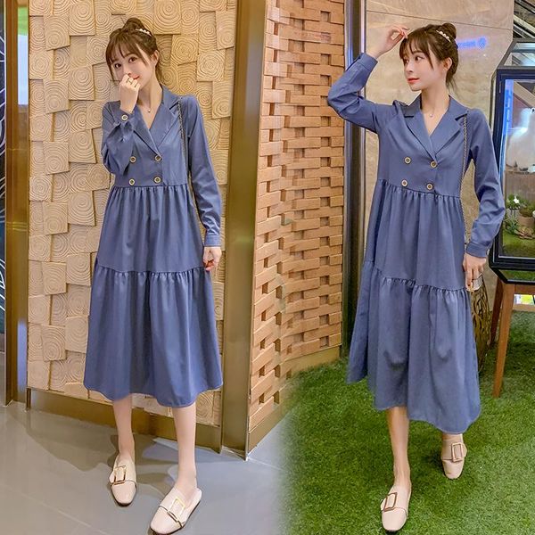 2085# maternity clothes spring autumn long sleeves plain color easy matching loose stylish dress pregnant women mom dress, White
2085# maternity clothes spring autumn long sleeves plain color easy matching loose stylish dress pregnant women mom dress, White