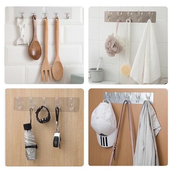hooks & rails transparent wall kitchen bathroom 3/6 row hat clothes coat hanger towel holder seamless door hook storage rack
hooks & rails transparent wall kitchen bathroom 3/6 row hat clothes coat hanger towel holder seamless door hook storage rack