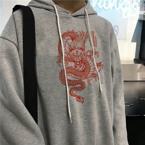 women's hoodies & sweatshirts fashion streetwear hoodie harajuku vintage chinese dragon print pullovers oversize loose hooded hoody, Black
women's hoodies & sweatshirts fashion streetwear hoodie harajuku vintage chinese dragon print pullovers oversize loose hooded hoody, Black