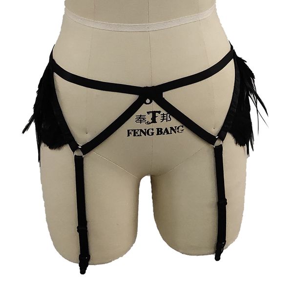bamboo such as cos stage performance uniform temptation feather suspender tight garter, Black;white
bamboo such as cos stage performance uniform temptation feather suspender tight garter, Black;white
