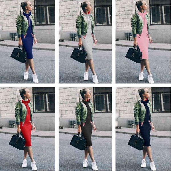 casual dresses fashion european american foreign trade cross-border autumn and winter style multicolor high collar long sleeve hip dress, Black;gray
casual dresses fashion european american foreign trade cross-border autumn and winter style multicolor high collar long sleeve hip dress, Black;gray