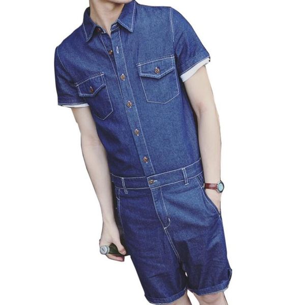 men's pants slim jumpsuit short sleeve casual denim jacket and suit hand clothing, Black
men's pants slim jumpsuit short sleeve casual denim jacket and suit hand clothing, Black