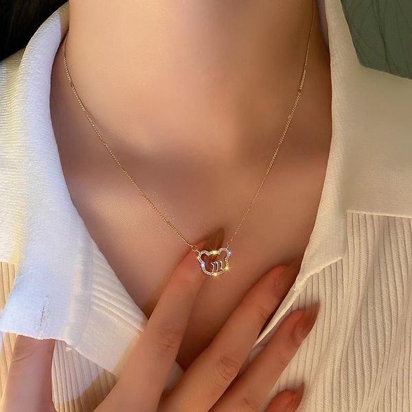 pendant necklaces glowing gold color chain necklace korea creative luminous zircon bear head for women fashion jewelry gifts, Silver
pendant necklaces glowing gold color chain necklace korea creative luminous zircon bear head for women fashion jewelry gifts, Silver
