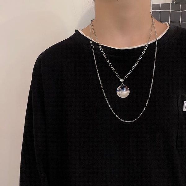 fengyuan brand necklace men's tide net red hip hop street dancing couple chain simple temperament titanium steel pendant necklaces, Silver
fengyuan brand necklace men's tide net red hip hop street dancing couple chain simple temperament titanium steel pendant necklaces, Silver