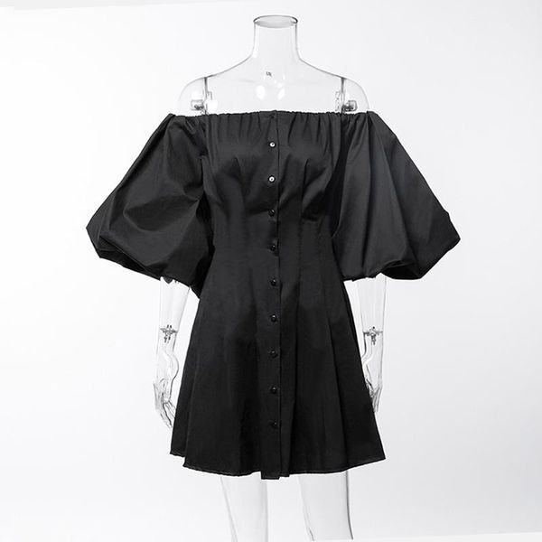 casual dresses off shoulder puff sleeve pleated women mini white high waist ladies short dress 2021 summer autumn female vestidos, Black;gray
casual dresses off shoulder puff sleeve pleated women mini white high waist ladies short dress 2021 summer autumn female vestidos, Black;gray