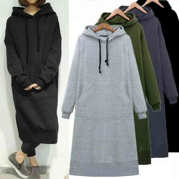 hoodieswomen casual hooded dress solid drawsting long sleeve sweatshirts autumn winter oversized pocket pullover harajuku hoodie, Black
hoodieswomen casual hooded dress solid drawsting long sleeve sweatshirts autumn winter oversized pocket pullover harajuku hoodie, Black