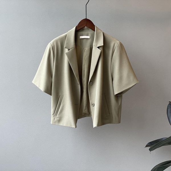women's suits & blazers green short blazer feminino coat 2021 autumn korean small design thin crop, White;black
women's suits & blazers green short blazer feminino coat 2021 autumn korean small design thin crop, White;black