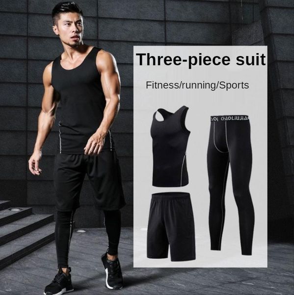 gym clothing 3-piece sets compression suits men's quick dry set clothes sport running tank shorts workout fitness tracksuit, White;black
gym clothing 3-piece sets compression suits men's quick dry set clothes sport running tank shorts workout fitness tracksuit, White;black