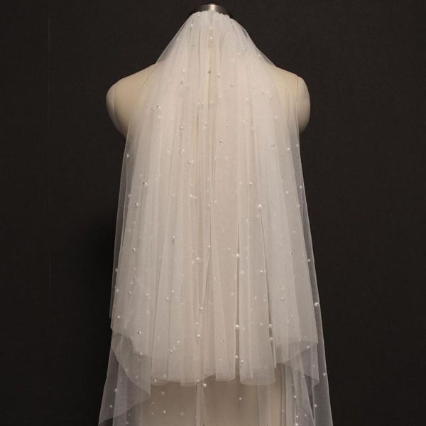 bridal veils pearls wedding veil 2 layers cover face long with white ivory soft t accessories, Black
bridal veils pearls wedding veil 2 layers cover face long with white ivory soft t accessories, Black