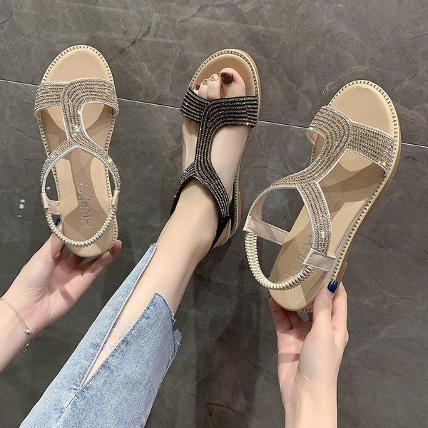 sandals women lightweight fashion rhinestone open toe bohemian fish mouth wedge round head slippers roman beach, Black
sandals women lightweight fashion rhinestone open toe bohemian fish mouth wedge round head slippers roman beach, Black