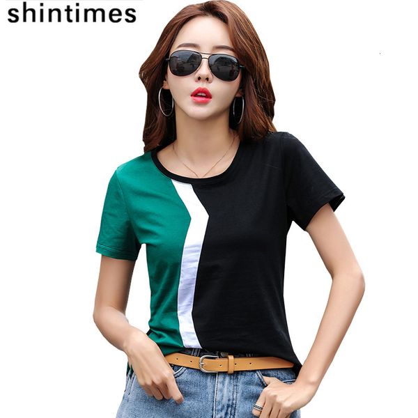 women's t-shirt plus size cotton t women summer casual patchwork tshirt woman korean fashion stitching color slim tee femme nv4n, White
women's t-shirt plus size cotton t women summer casual patchwork tshirt woman korean fashion stitching color slim tee femme nv4n, White