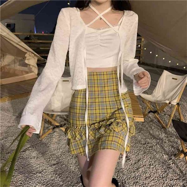 short strap lace knitted women's summer viscose fiber cardigan thin short-sleeved cardigan+skirt 2 peices sets 210529, White
short strap lace knitted women's summer viscose fiber cardigan thin short-sleeved cardigan+skirt 2 peices sets 210529, White