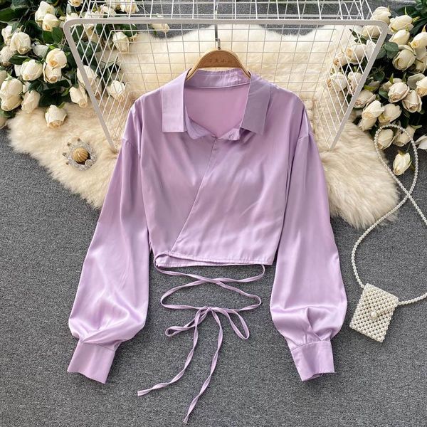 women's blouses & shirts singreiny women korean satin blouse turndown-collar long sleeve solid slim short summer fashion streetwear, White
women's blouses & shirts singreiny women korean satin blouse turndown-collar long sleeve solid slim short summer fashion streetwear, White
