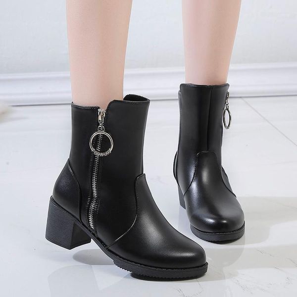 boots 2021 autumn winter women plush leather shoes high heels buckle zipper round toe fashion ankle plus size1, Black
boots 2021 autumn winter women plush leather shoes high heels buckle zipper round toe fashion ankle plus size1, Black